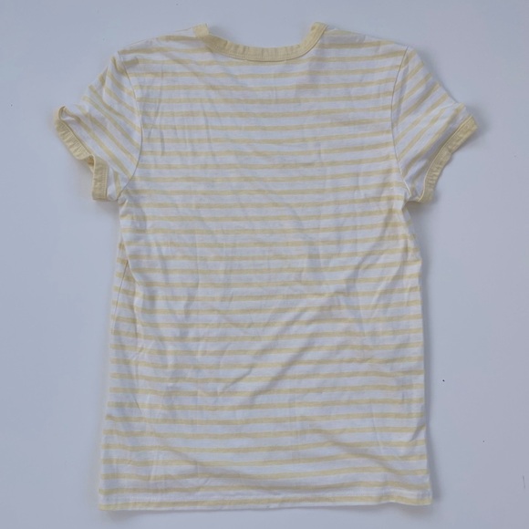 Marine Layer Women's Yellow White Striped Crewneck Short sleeve Tee Size Small - Picture 2 of 7